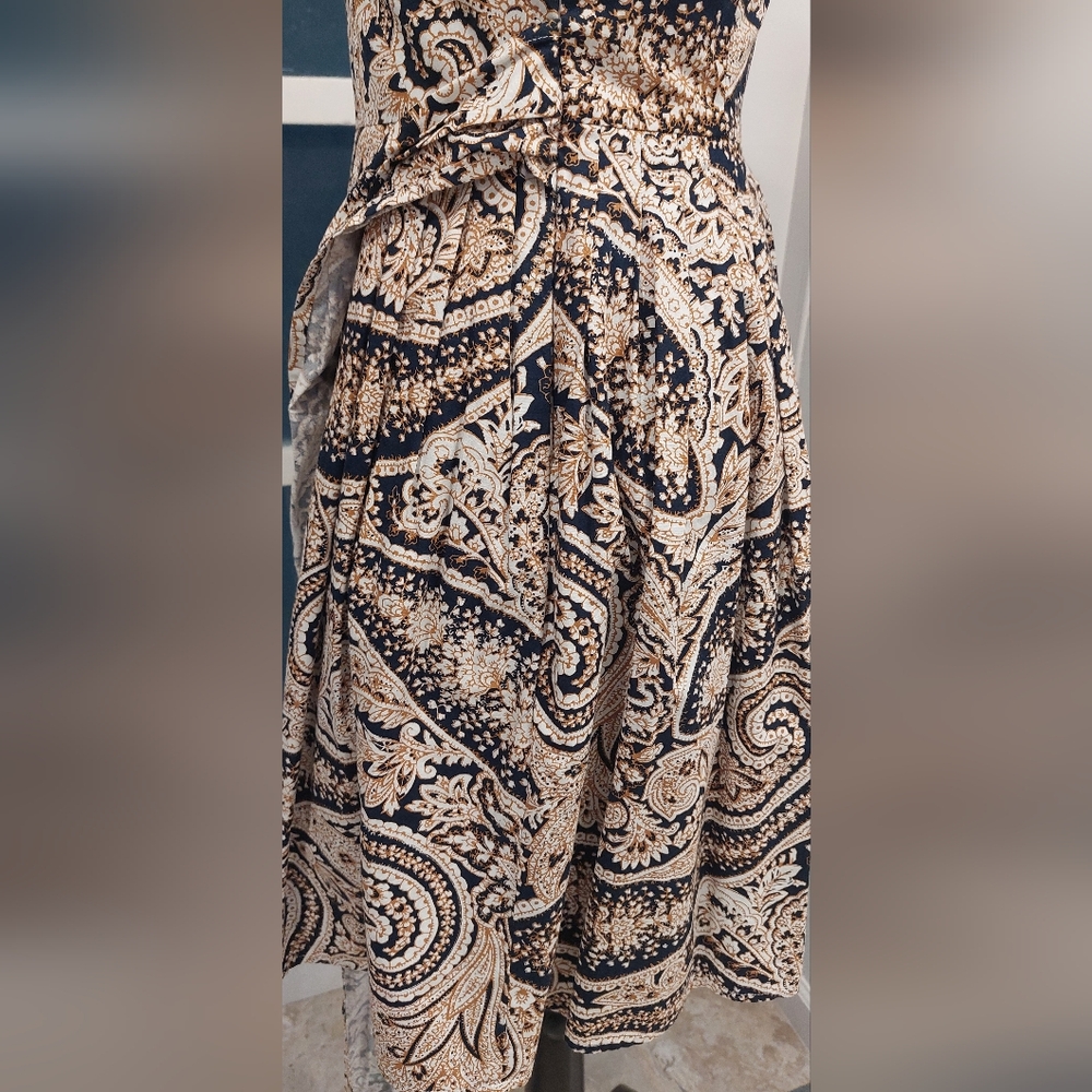 J. Crew Factory Black and Tan Paisley Maxi Dress - Picture 8 of 14